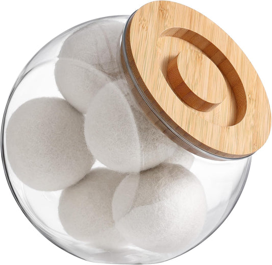 SUBEKYU Dryer Ball Holder for Laundry Room Organization,0.85 Gallon Laundry Pods Container ,Plastic Dishwasher Pods Dispenser,Laundry Pods Holder Dispenser,Laundry Room Organizer(No Dryer Balls)