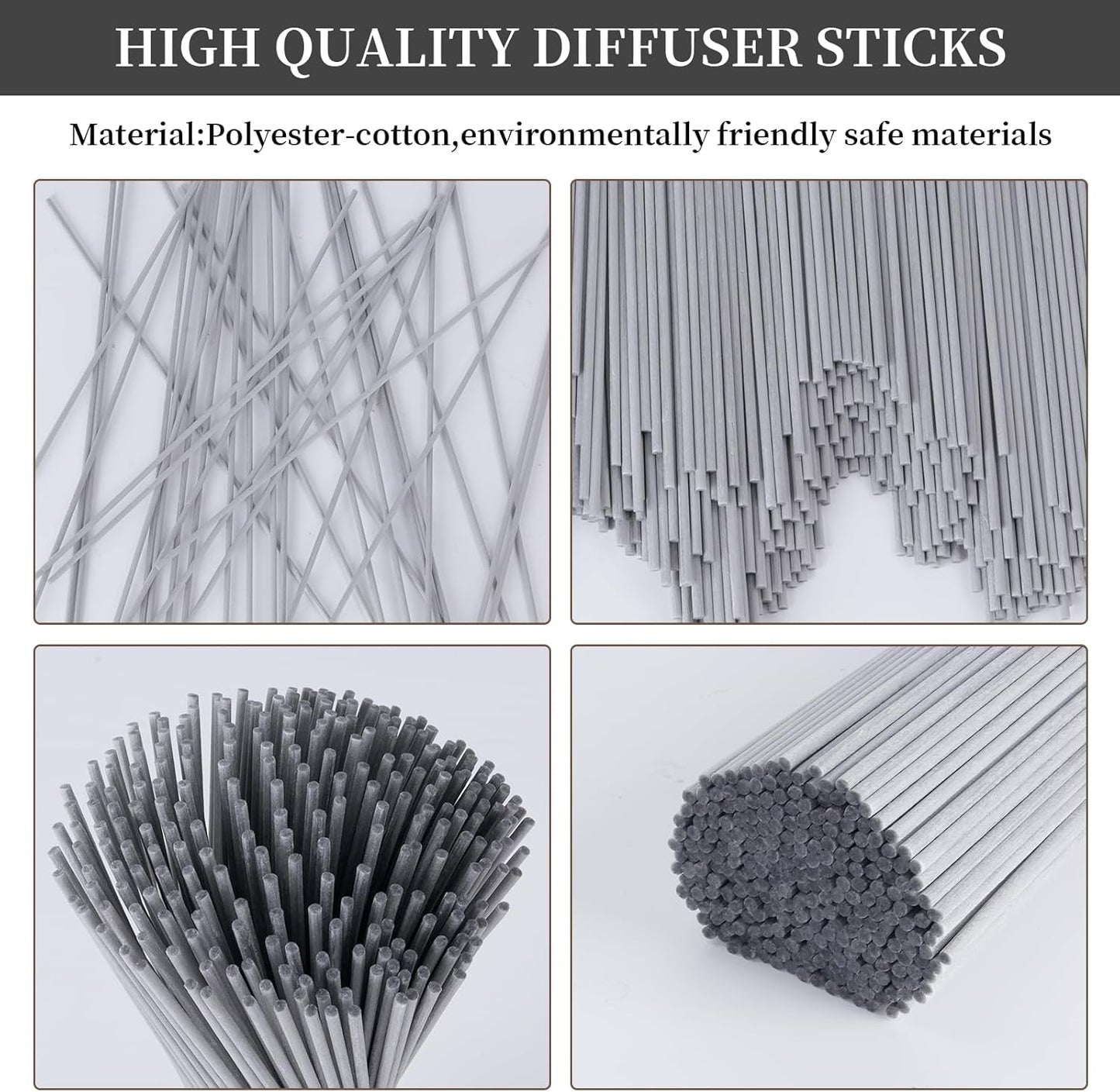 5 Mixed Colors 10inch Diffuser Replacement Sticks - 60Pcs Fiber Reed Fragrance Sticks Refill for Home and Bathroom - Rattan Essential Oil Sticks for Scented Diffuser