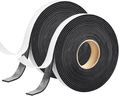Seal Foam Tape,1/2 Inch W x 1/8 Inch T Weather Stripping for Door and Window,High Density Single Sided Closed Cell Door Insulation Weather Strip, 3 Rolls Total 50FT Black