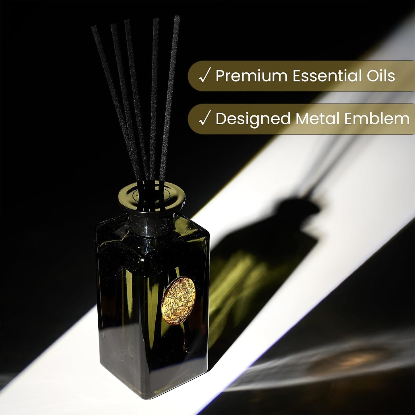 M&SENSE 6.3 oz Large Reed Diffuser Set | Lime+Basil Scent Oil Diffuser with Sticks | Hotel Collection Non-Toxic Home Fragrance |for Bedroom Bathroom Living Room - Colors A