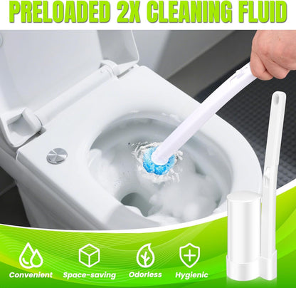 Disposable Toilet Brush, Extended Handle with 12 Cleaner Refills Toilet Brush for Toilet Bowl Cleaners, Bathroom Cleaning