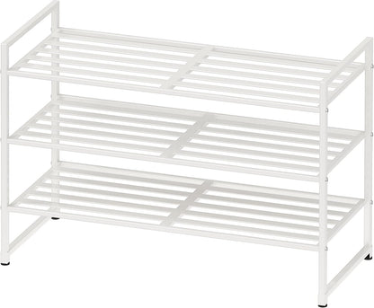 Simple Houseware 3-Tier Stackable Shoes Rack Storage Shelf, Black