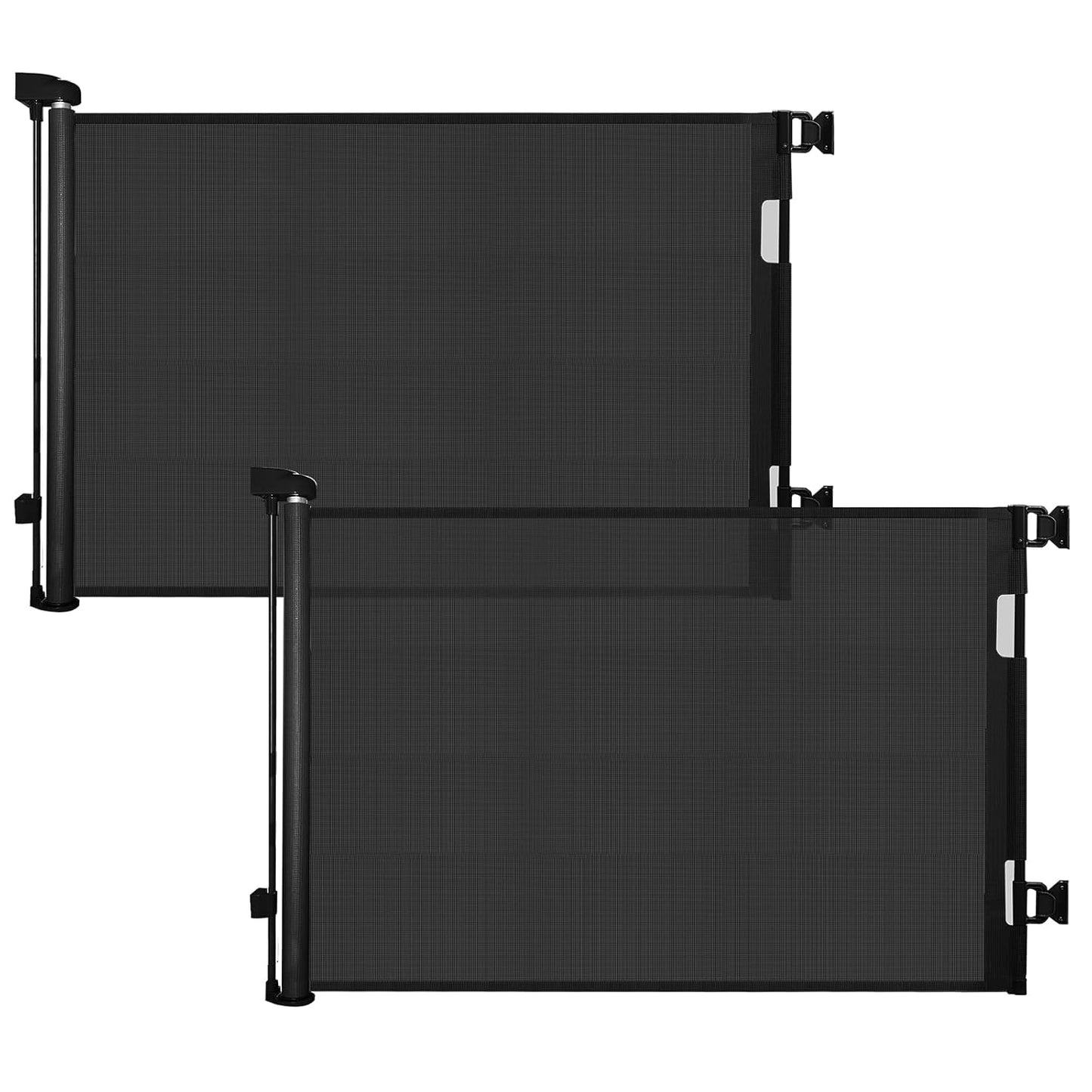 Retractable Baby Gate for Stairs & Doorways, 55" Wide x 33.6" Tall Easy Installation Mesh Dog Gate for Indoor & Outdoor Use,Pet and Dog Safety Gate for Hallways(Grey)