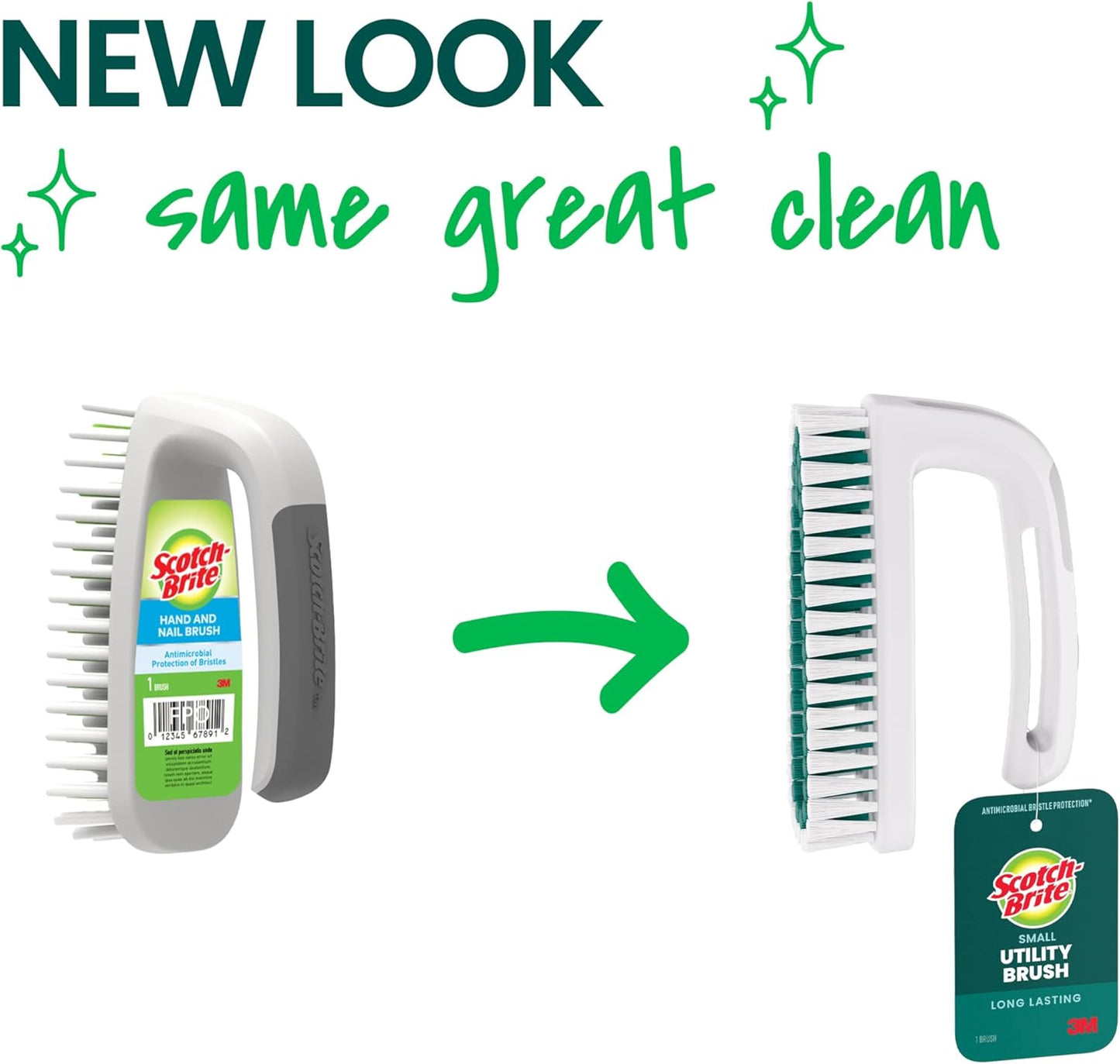 Scotch-Brite Small Utility Brush, Long Lasting Dish Brush with Handle for Scrubbing Cookware, Hands, Tile, Grout, Cutting Boards, and Utensils without Scratching, Antimicrobial, and Rinses Clean
