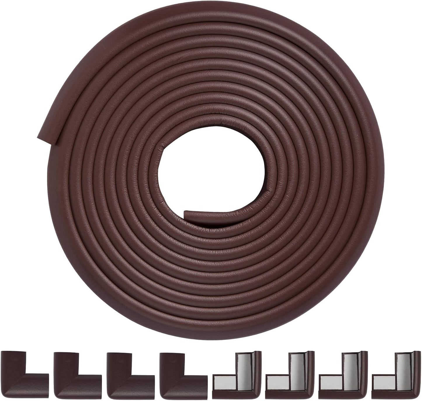 Foam Corner Protector Edge and Corner Guard, with 12.5 feet Length Foam Safety Bumpers, Baby Proofing Safety Table Corner Protectors (Coffee 12.5ft)