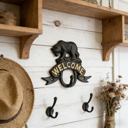 Coat Hooks Wall Mounted, Rustic Bat Key Hook Holder, Heavy Duty Decorative Black Wall Hooks for Mudroom, Towels, Hat Rack, Purse Hooks, Cast Iron Decorative ‎Antique Black Hooks