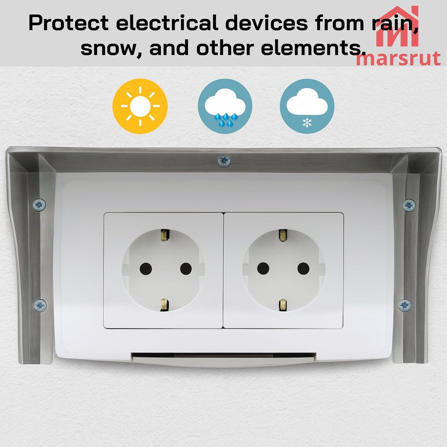 Outlet Box Protection Cap, Door Bell Covers Outside, Rainproof Splash Proof Protector Plate Shell, Metal Housing for Socket Outdoor Wireless Electrical Car Power Supply Charging Station Plug Switch