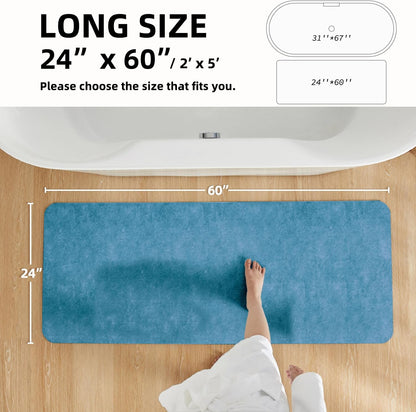 TYUU Bath Mat, Bathroom Rugs Non Slip Washable Thin Absorbent Quick Dry Bath Mat Fits Under Door Bathroom Floor Mat Perfect for Bath, Shower, or Sink 16"x24" Dark Grey