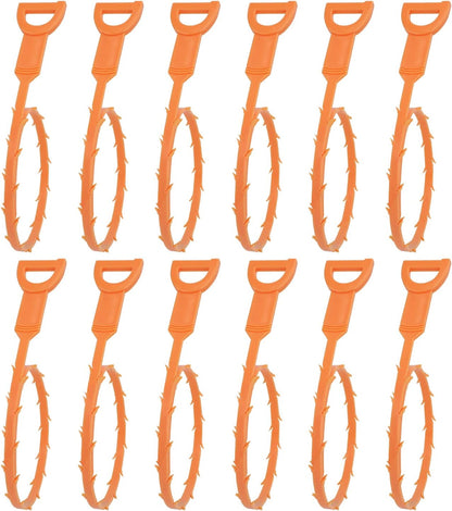 Amazon Basics Flexible Drain Clog Remover Snake Tool for Hair and Debris, Unclog Toilet, Sink, Shower, Bathtub, Sewer, 19.6-Inch, 12 Pack