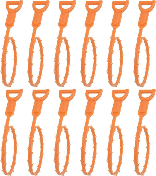 Amazon Basics Flexible Drain Clog Remover Snake Tool for Hair and Debris, Unclog Toilet, Sink, Shower, Bathtub, Sewer, 19.6-Inch, 12 Pack