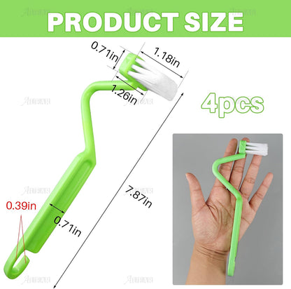 AUEAR, 4 Pack Plastic Curved Small Toilet Brushes Cleaning for Edges Corner Crevices