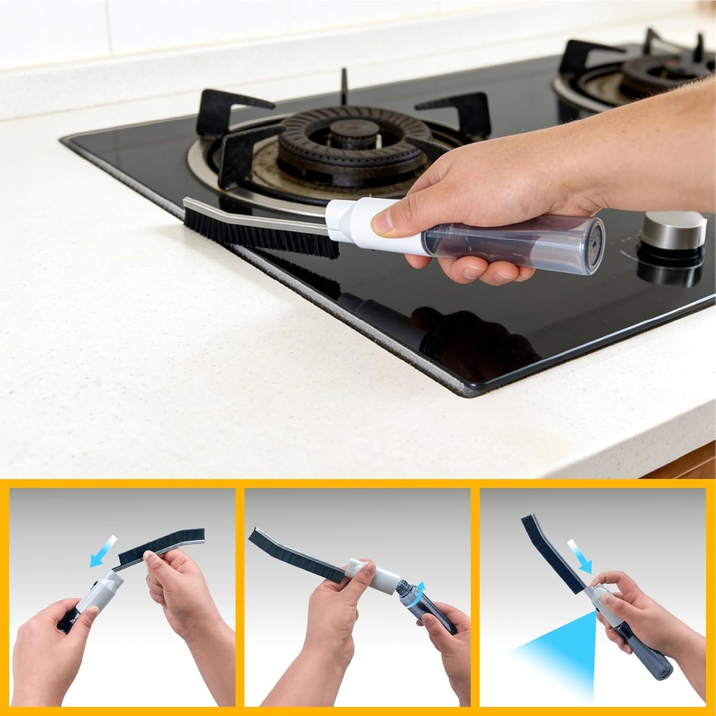 Crevice Cleaning Brush Set, Hard Bristle Small Scrub Brushes, Deep Cleaning Supplies for Kitchen, Bathroom, Grout, Bottle, Corners & Tight Spaces, 8Pcs