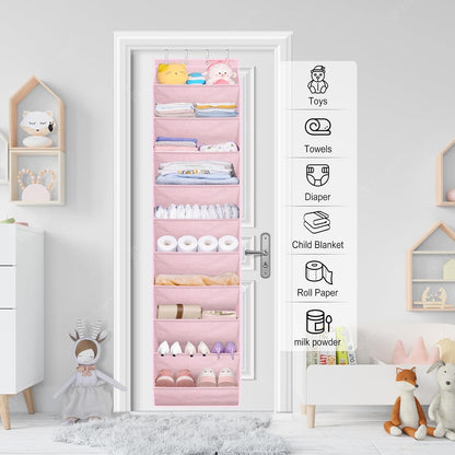 SLEEPING LAMB Over The Door Shoe Organizer for Closet with Large Deep Pockets, Narrow Shoe Rack for Door Hanging Boots Storage, Black