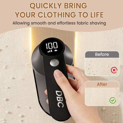 DBC Rechargeable Fabric Shaver,3-Speed Lint Remover for Clothes LED Display, 15000r/Min Powerful Motor, Large Shaving Head Lint Shaver for Clothes, 6-Leaf Blades, Lint Ball, Furniture, Fuzz