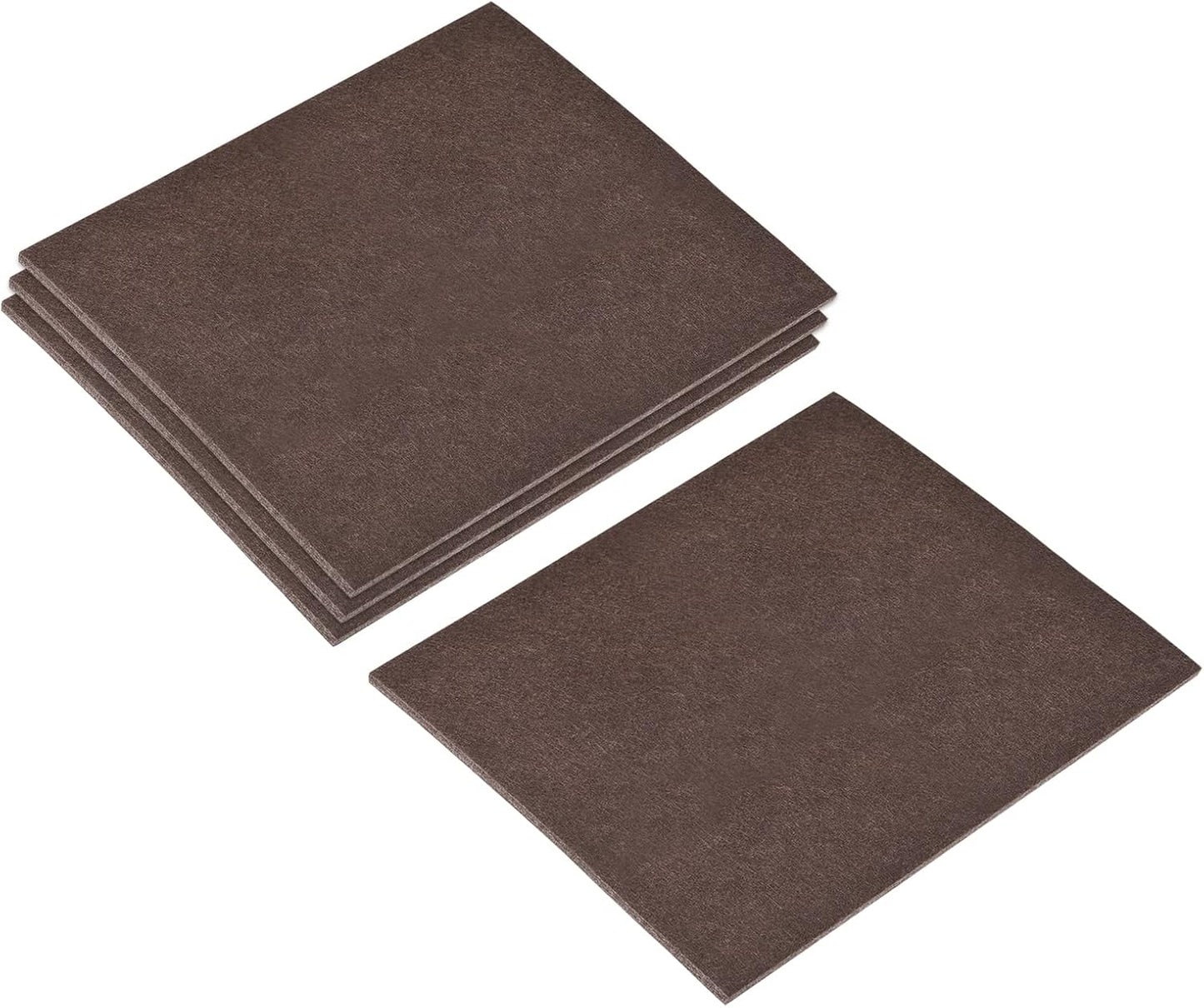 uxcell Felt Furniture Pads, 1.5-inch x 1-inch Self Adhesive Cuttable Anti Scratch Square Floor Protectors for Furniture Legs Hardwood Floor, Brown 16Pcs