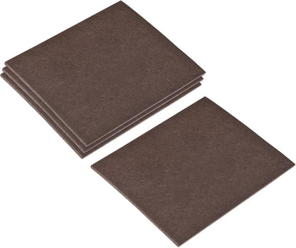 uxcell Felt Furniture Pads, 1.5-inch x 1-inch Self Adhesive Cuttable Anti Scratch Square Floor Protectors for Furniture Legs Hardwood Floor, Brown 16Pcs