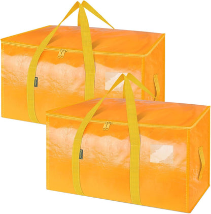 BALEINE 6-Pack Oversized Moving Bags with Reinforced Handles, Heavy-Duty Storage Tote for Clothes, Moving Supplies (Clear, 6-Pack)