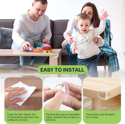 30 Pcs Clear Baby Corner Protectors, L-Shaped & Spherical Baby Proof Guards | Soft PVC Table Corner Covers for Safety on Tables, Cabinets, Shelves, Furniture Edge Guards, Safety Bumpers for Home(14L&16R)
