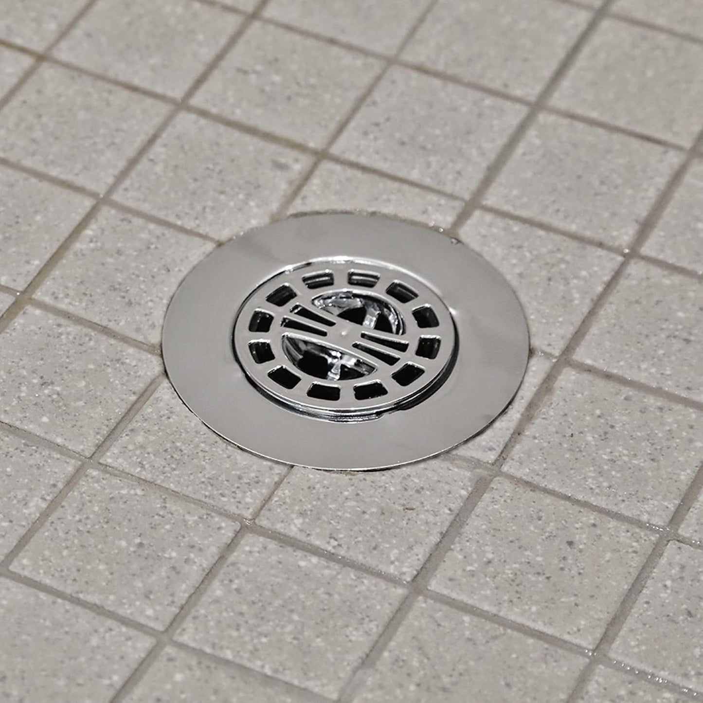 Danco Snap-in Shower Drain Cover with in-Drain Hair Catcher, 4-1/4" Round, White Strainer, (10533)