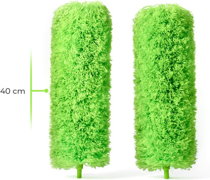 Gütewerk Extendable Microfiber Duster, 55 Inch - Feather Dusters for Cleaning Ceiling Fans, Blinds, Baseboards & High Ceilings - Washable, Electrostatic, 360° Bendable Head, Stainless Steel Pole