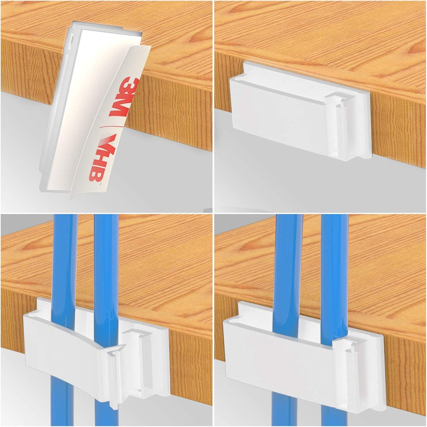 Cable Clips with Strong Self-Adhesive, XIAOXI Multipurpose Wire Clamps for Cable Management and Cable Runs, TV PC Wire Holder Sticky Tidy - (20pcs)