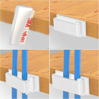 Cable Clips with Strong Self-Adhesive, XIAOXI Multipurpose Wire Clamps for Cable Management and Cable Runs, TV PC Wire Holder Sticky Tidy - (20pcs)
