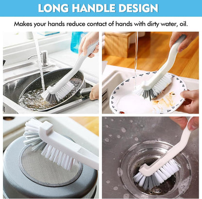 Dish Scrub Brush 8PCS Small Scrub Brush Nylon Gap Cleaning Brush for Household Use on Bathroom, Kitchen, Tile Floors, Sink, Grooves, Window Tracks (8 Brushes + 8 Hooks)