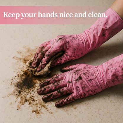 50 Counts 16" Long Disposable Nitrile Gloves Latex Free Dishwashing Gloves Waterproof for Household Clean Gardening(Blue,L)