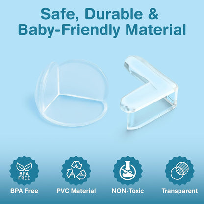 15 Pcs L-Shape Corner Protector for Baby Proofing – Clear 4cm x 4cm Edge Safety Bumpers for Furniture & Sharp Table Corners – Slim Profile Secure Adhesive Gel Pads Included