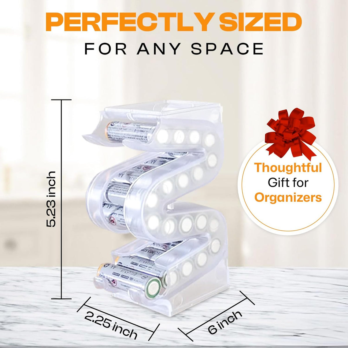 Battery Ladder Case - Battery Organizer & Dispenser (AAA & AA) | Stack It or Wall-Mount It To Dispense Batteries in First-In-First-Out Order, Tidy Storage for Home, Garage & Workshop