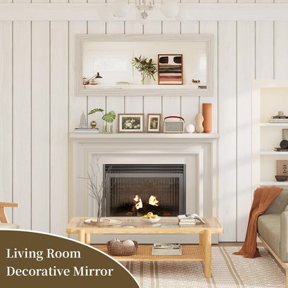 Syndra Modern Full Length Mirror Wood Frame, 65x24'' Large Floor Mirror with HD Tempered Glass & Wall Mount, Rectangular Standing Mirror for Bedroom, Living Room, Entryway, Farmhouse(Grey White Oak)