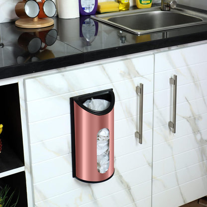 Utopia Kitchen Wall-Mounted Stainless Steel Grocery Bag Holder & Dispenser, Space-Saving Plastic Bag Holder for Kitchen, Pantry or Cabinet, Reusable Plastic Bag Organizer, Silver