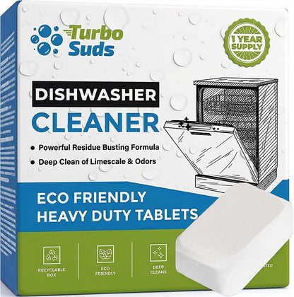 Dishwasher Cleaner and Deodorizer XL Tablets – Heavy-Duty Descaler & Odor Remover for Hard Water, Removes Spots & Residue, Enhance Drying & Shine, 12 Pack (1 Year Supply)