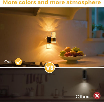L LOHAS LED Night Light,Dimmable Night Lights Plug into Wall, 2 Pack Acrylic Nightlight with 0-100 LM Adjustable Brightness, 3000K Plug in Night Light with Dusk to Dawn Sensor, for Bathroom Hallway