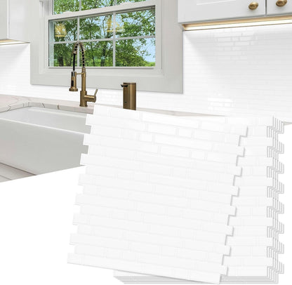 10 Sheets Thick Peel and Stick Kitchen Backsplash Tiles | 3D Waterproof Self Adhesive Wall Tile Stick on Backsplash for Kitchen,Bathroom and Fireplace(Pink,12"×12")