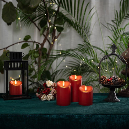 Homemory Black Flameless Candles, Halloween Candles Battery Operated with Remote and Timer, Flickering LED Pillar Candle for Theme Party, Holiday Decor, Set of 3