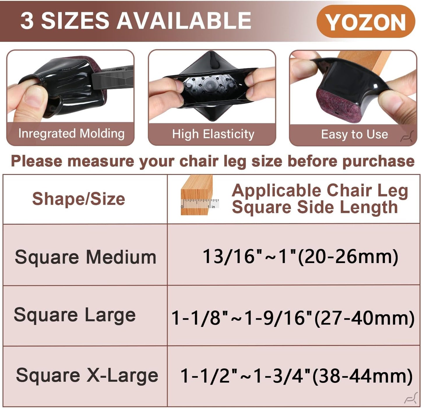 YOZON Chair Leg Floor Protectors Felt Furniture Pads Silicone Caps | Chair Leg Protectors for Hardwood Floors 32 Pack Anti-Scratch Reduce Noise Clear Round Medium Fit 3/4" to 1-3/16" (19-30mm)