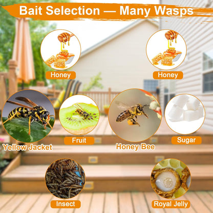 8 Pack Disposable Wasp Traps Outdoor Hanging Bag Yellow Jacket Trap Carpenter Bee Traps for Outside Waso Killers for Garden