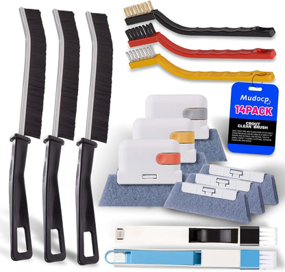 Window Track Cleaner Tools Set, 14 PCS Window Groove Cleaning Brush Kit for for Sliding Door, Window Sill, Shutter, Car Vents