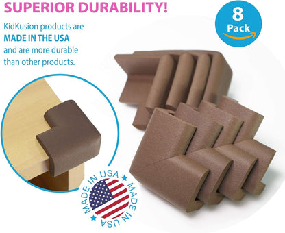 KidKusion 4-Piece Safety Corner Cushion, Black, Child Proofing Corner Guard, Made in USA, Child Safety, Home Furniture Safety Bumper, Baby Proof Table Protector, 4 Count (Pack of 1)