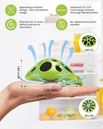 Purriko Fridge Deodorizer | Lasts up to 10 Years,Refrigerator Odor Eliminator, More Effective than Baking Soda and Bamboo Charcoal Air Purifying Bags