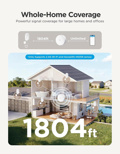 GoveeLife Upgraded Smart Water Leak Detector 1s with 4.92 ft Sensor Cable, WiFi Water Sensor with SMS/Email/APP Push and Sound Alarm, 5-Year Battery Life, Suit for Home, Basement, Kitchen (3 Pack)