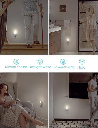 L LOHAS LED Motion Sensor Night Light, 2Pack, Motion Activated Night Light, Night Lights Plug into Wall Motion Sensor, 3000K Warm White, Adjustable Brightness 30/60LM, for Kids Adults Bathroom Bedroom