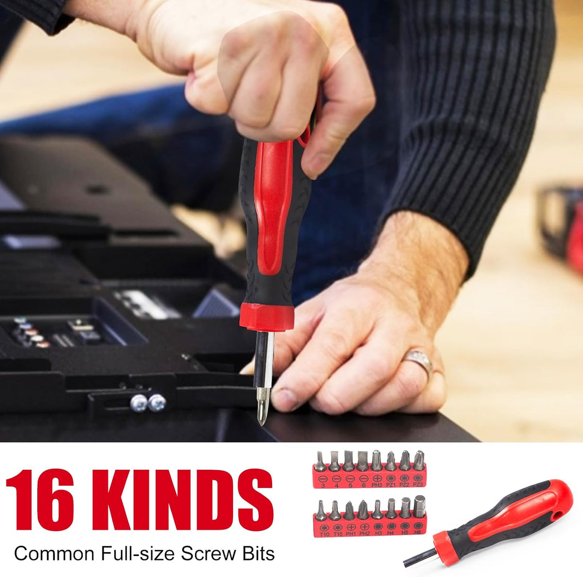 SPICIMOMO Basic Home Red Tool Kit - 38 Pieces Tool Set with Portable Storage Boxes for Daily Repairing and Maintenance, Home DIY Tool Kit Set for Office & Garage