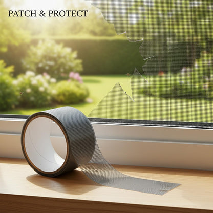 Self-Adhesive Window Screen Repair Tape, Fiberglass Mesh Patch for Holes & Tears, 2" x 78.7" Roll for Door and Window Screens