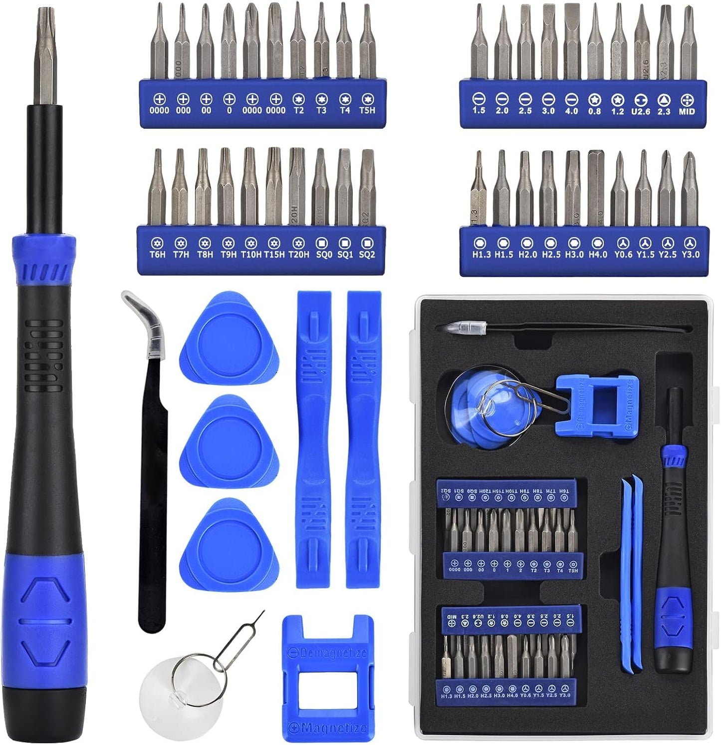 SHOWPIN Precision Computer Screwdriver Kit: 122PCS Laptop Screwdriver Sets | 101 Magnetic Drill Bits, Computer Accessories, Electronics Tool Kit Compatible for Tablet, PC, iPhone, PS4 Repair