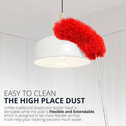 ZZ LAZYCOTTAGE Microfiber Feather Duster for High Reach, Lightweight Ceiling Fan Cleaner, 91.5" Telescopic Pole, Cobweb Duster with Extension Pole for Home & Car