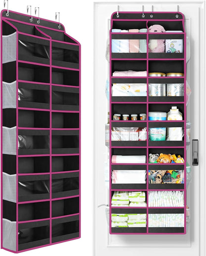 Yecaye 5-Tier Over The Door Organizer Dual-Column, 80lbs Load Over The Door Storage of 10 Compartments, Heavy Duty Door Organizer Hanging for Bedroom Closet Dorm Bathroom Pantry, Grey 1 Pack