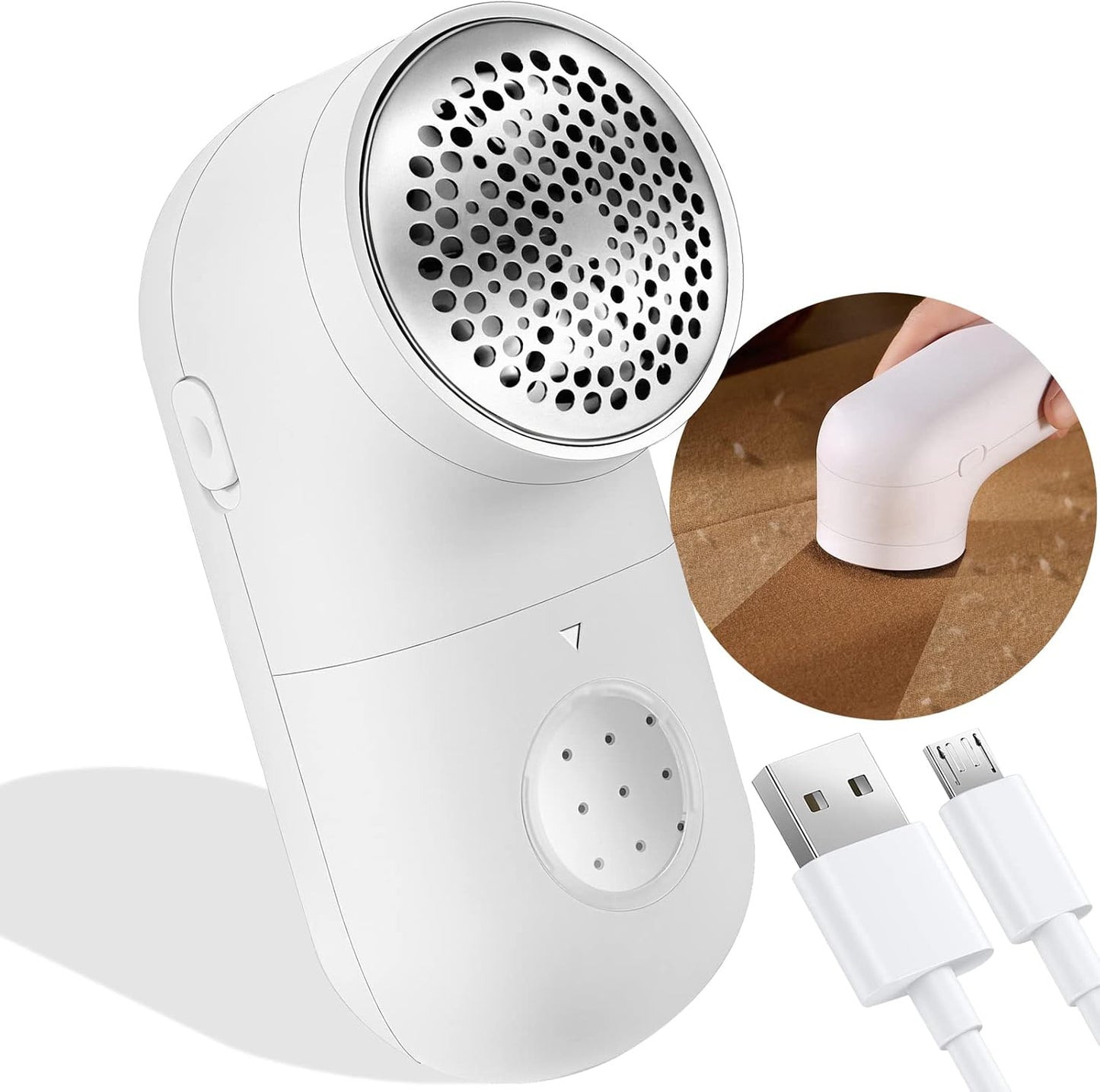Fabric Shaver, Electric Lint Remover, USB Rechargeable Sweater Shaver, Cordless Clothes Defuzzer, Portable Pills Trimmer for Clothes, Furniture(2.0 Pro, Beige)