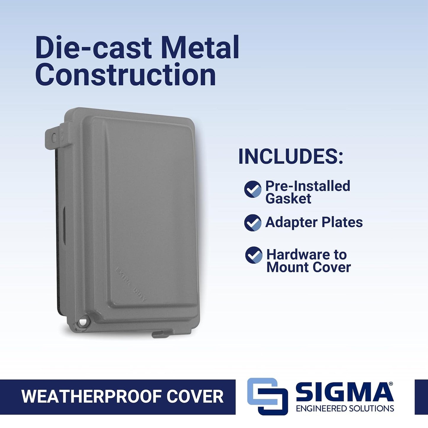 Sigma 14434M 1-Gang Metal While In Use Weatherproof Cover, Gray